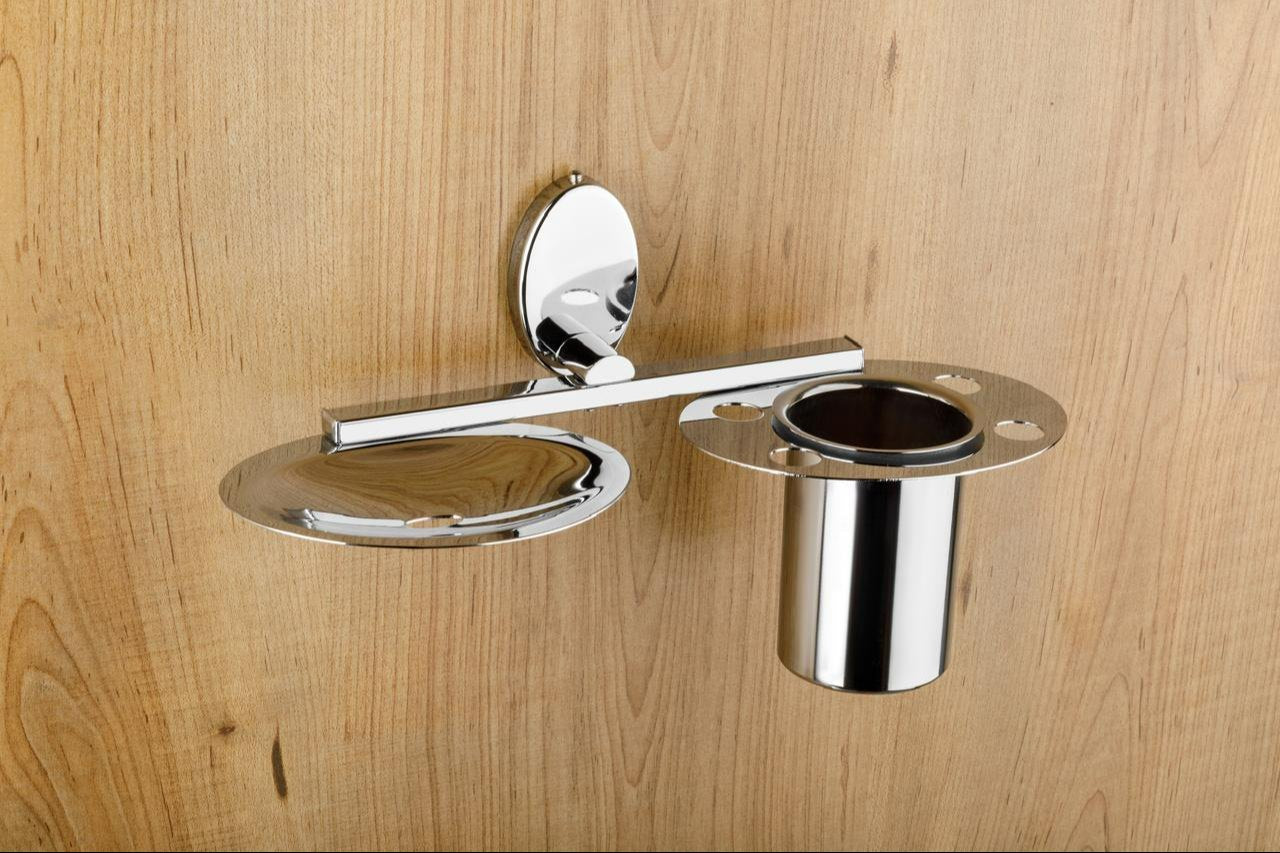 Eagle Stainless Steel Double Soap Dish With Tumbler Holder